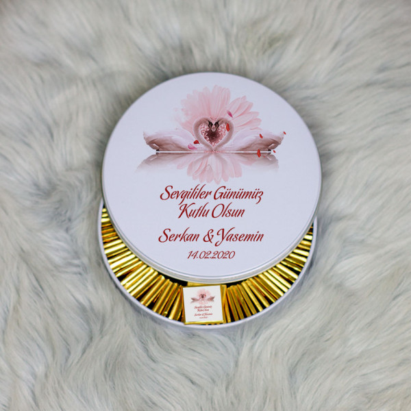 Sevgiliye Hediye Metal Kutuda Çikolata 100 Adet 005