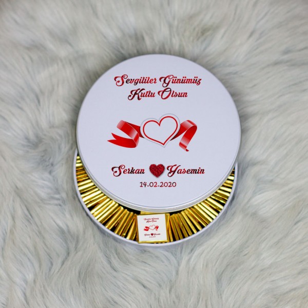 Sevgiliye En Güzel Hediye Metal Kutuda Çikolata 100 Adet 015