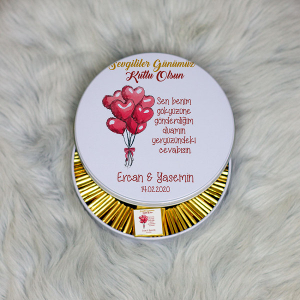 Sevgiliye En Güzel Hediye Metal Kutuda Çikolata 100 Adet 022