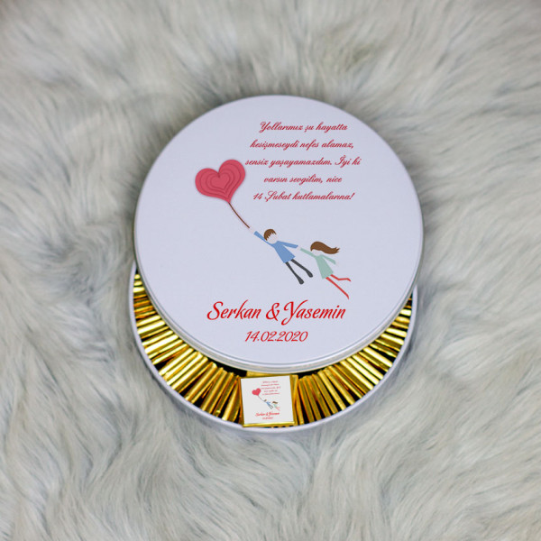 Sevgiliye Hediye Metal Kutuda Çikolata 100 Adet 022