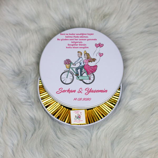 Sevgiliye Hediye Metal Kutuda Çikolata 100 Adet 029