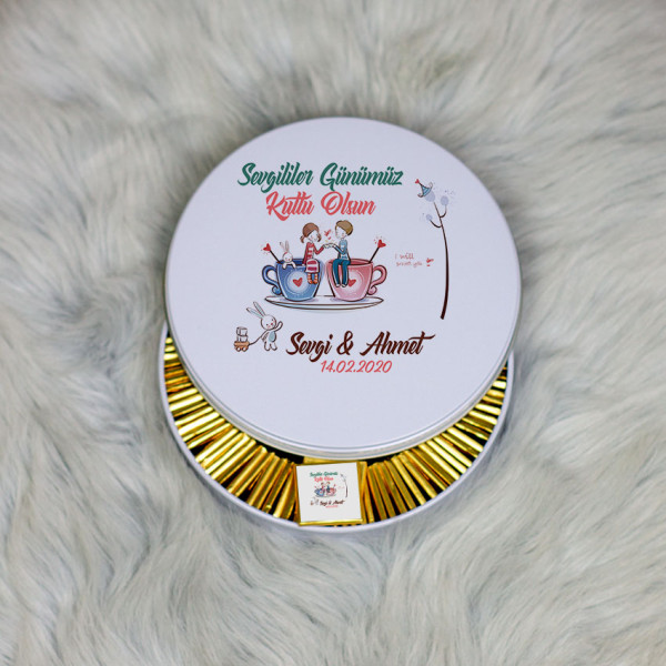 Sevgiliye Hediye Metal Kutuda Çikolata 100 Adet 033