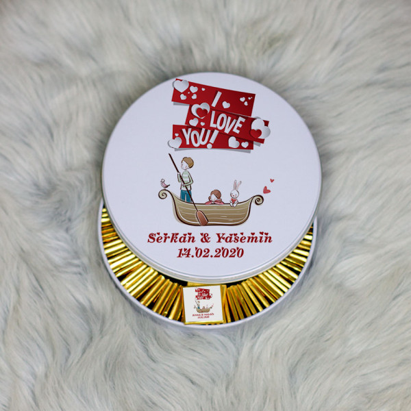 Sevgiliye Hediye Metal Kutuda Çikolata 100 Adet 035