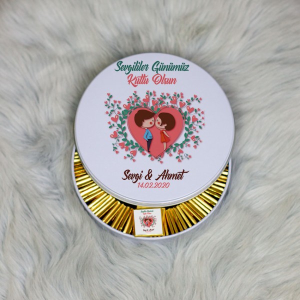 Sevgiliye Hediye Metal Kutuda Çikolata 100 Adet 041