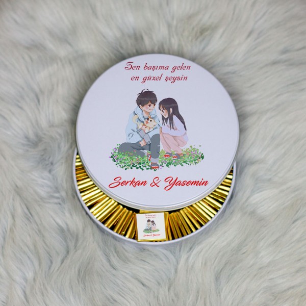 Sevgiliye Hediye Metal Kutuda Çikolata 100 Adet 044