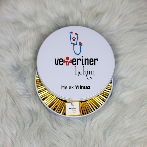 Veteriner Hekime Heediye Metal Kutuda Çikolata 100 Adet 001