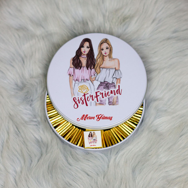 Sister Friend Metal Kutuda Çikolata 100 Adet 001