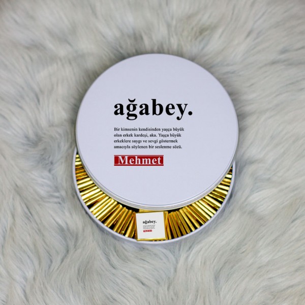 Ağabeye Hediye Metal Kutuda Çikolata 100 Adet