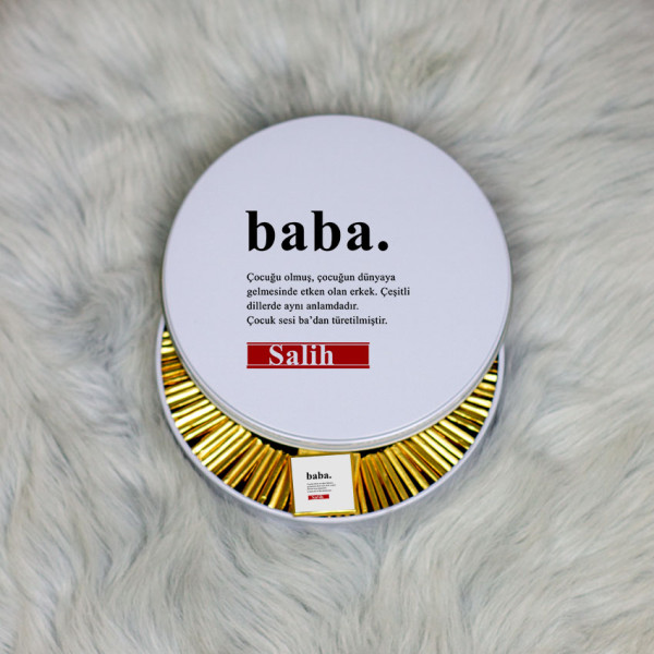 Babaya Hediye Metal Kutuda Çikolata 100 Adet