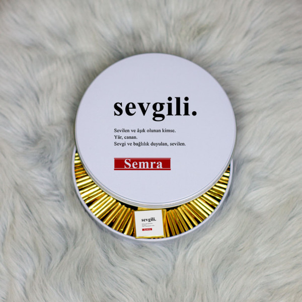 Sevgiliye Hediye Metal Kutuda Çikolata 100 Adet