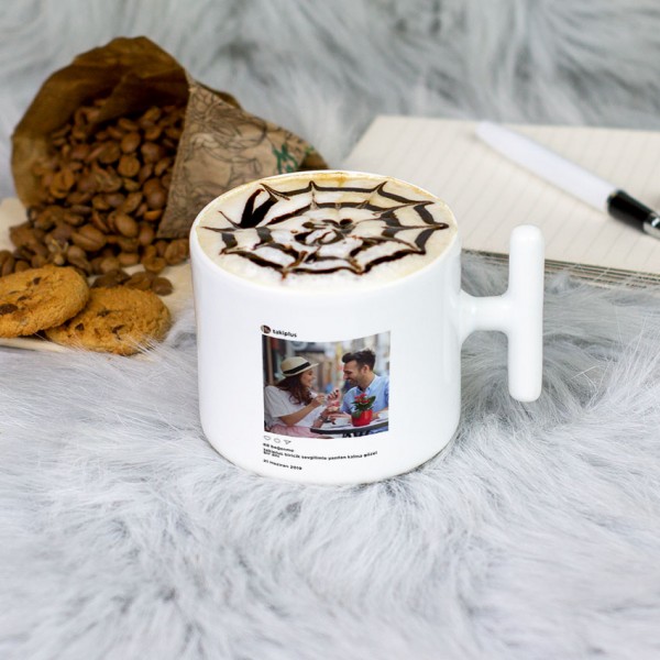 Instagram Fotoğraflı Latte Fincanı
