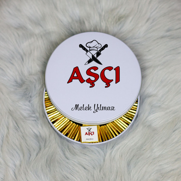 Aşçı Metal Kutuda Çikolata 100 Adet