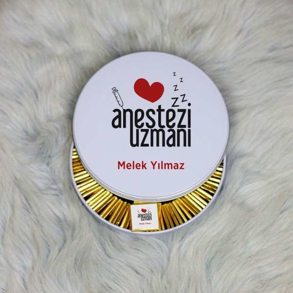 Anestezi Uzmanı Metal Kutuda Çikolata 100 Adet