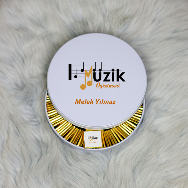 Müzik Öğretmeni Metal Kutuda Çikolata 100 Adet