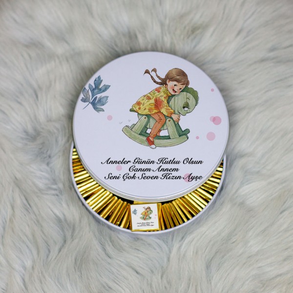 Anneler Günü Hediyesi Metal Kutuda Çikolata 100 Adet 002