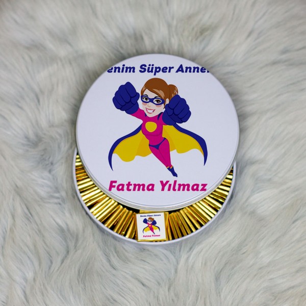 Anneler Günü Hediyesi Metal Kutuda Çikolata 100 Adet 003