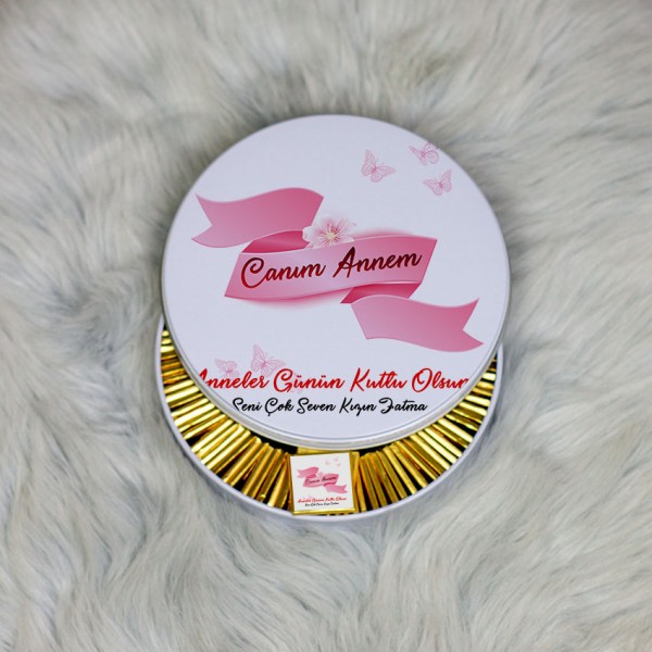 Anneler Günü Hediyesi Metal Kutuda Çikolata 100 Adet 005