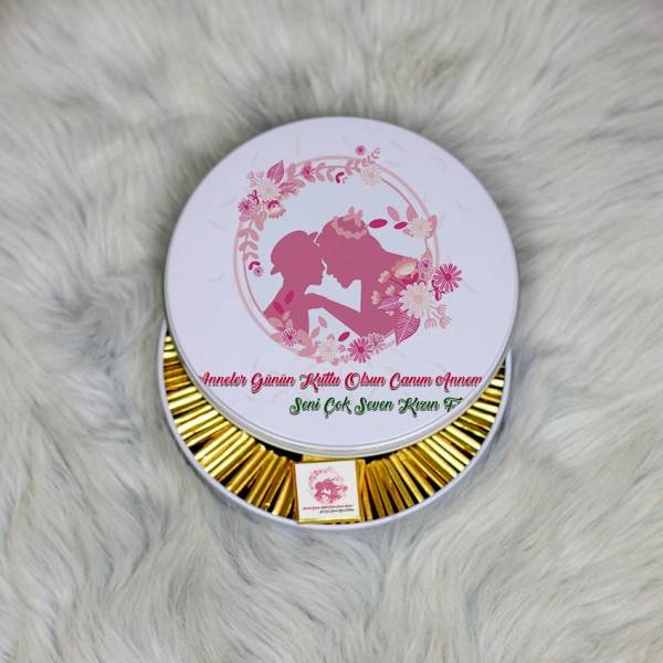 Anneler Günü Hediyesi Metal Kutuda Çikolata 100 Adet 006