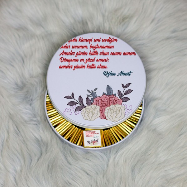 Anneler Günü Hediyesi Metal Kutuda Çikolata 100 Adet 007