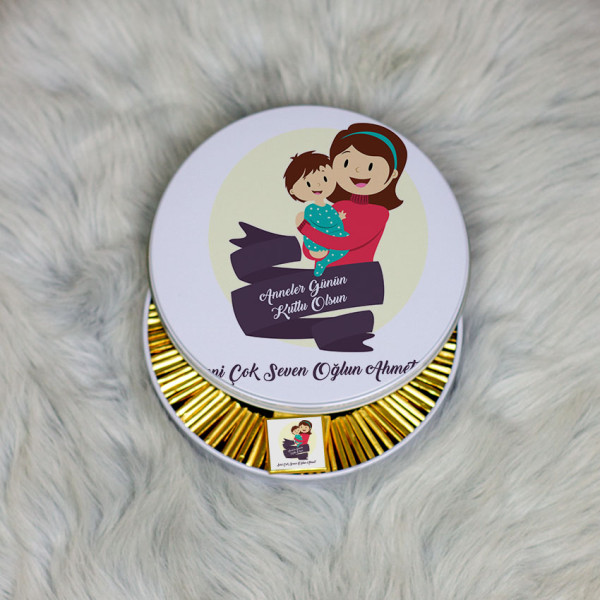 Anneler Günü Hediyesi Metal Kutuda Çikolata 100 Adet 014