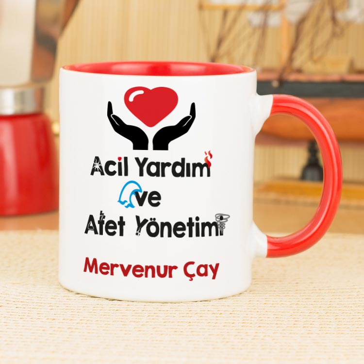 Acil Yardım ve Afet Yönetimi Kupa Bardak Kırmızı