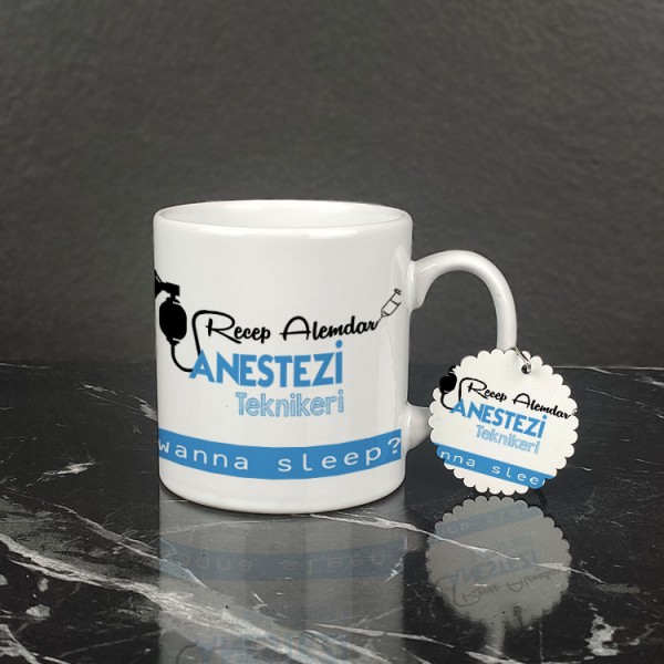 Anestezi Teknikeri Kupa Bardak ve Anahtarlık Set