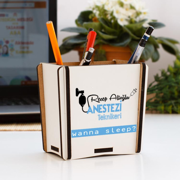 Anestezi Teknikeri Mavi Tasarım Kalemlik