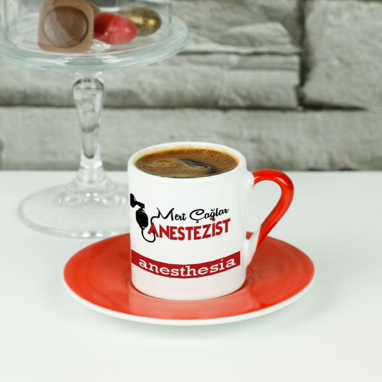 Anestezist Kırmızı Tasarım Kahve Fincanı
