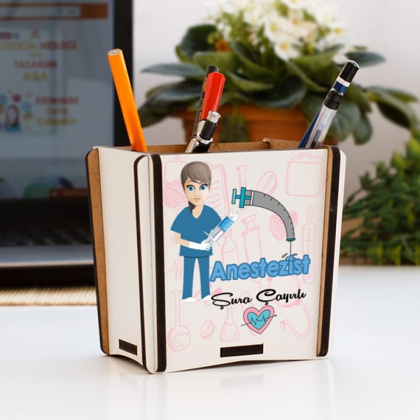 Anestezist Mavi Tasarım Kalemlik