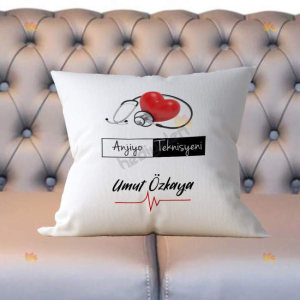 Anjiyo Teknisyeni Siyah Tasarım Yastık
