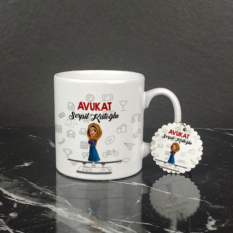 Avukat Kupa Bardak ve Anahtarlık Set 001