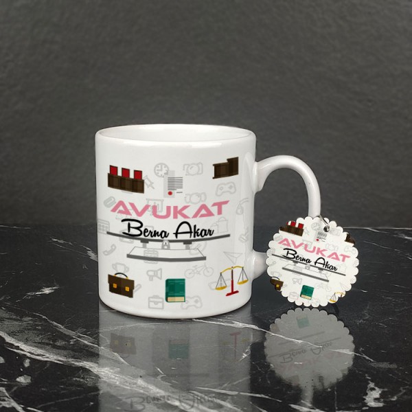 Avukat Kupa Bardak ve Anahtarlık Set 003
