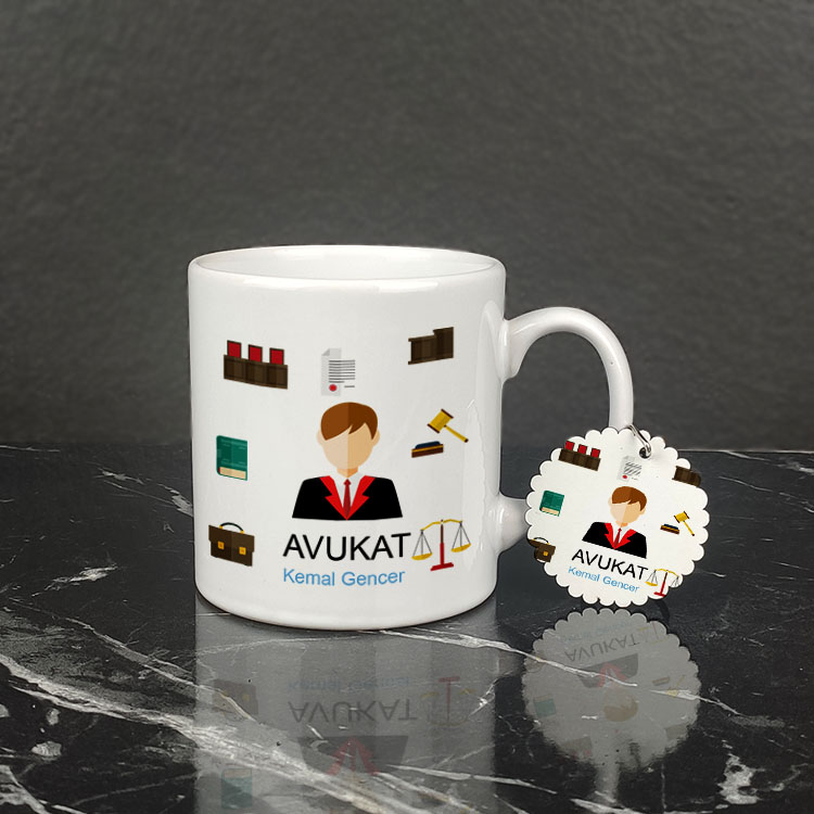 Avukat Kupa Bardak ve Anahtarlık Set 004