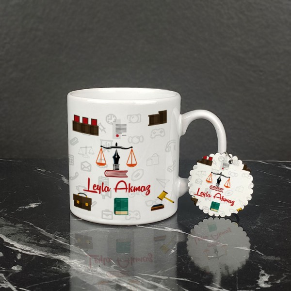 Avukata Hediye Kupa Bardak ve Anahtarlık Set 001