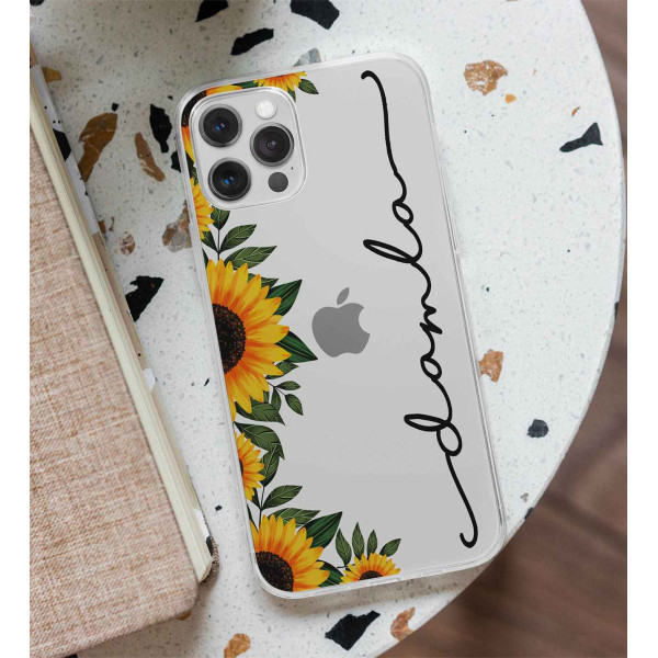 Ayçiçeği Şeffaf Telefon Kılıfı (Sadece iPhone Modelleri)