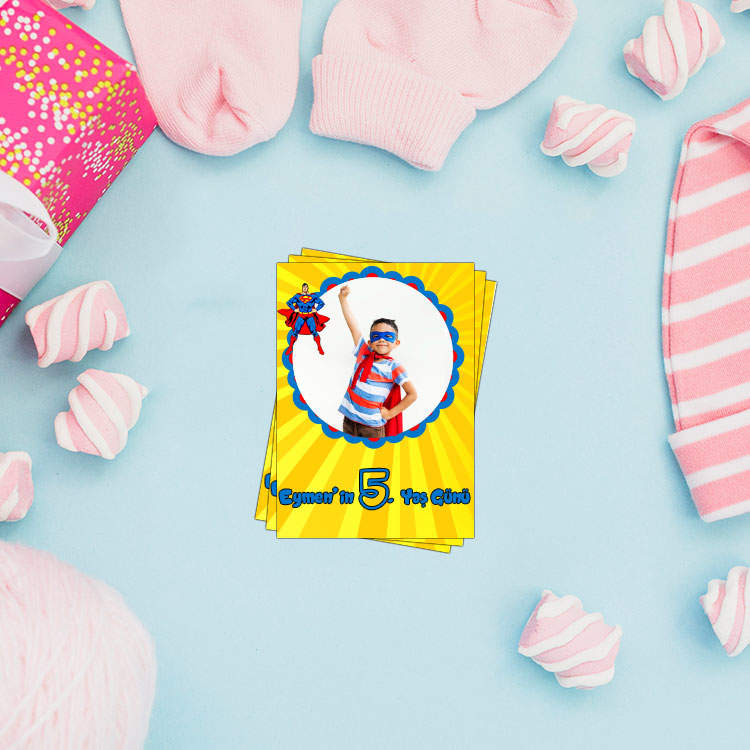 Baby Shower Magnet Süperman Konseptli