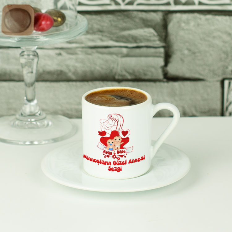 Bebek Kırmızı Tasarım Kahve Fincanı