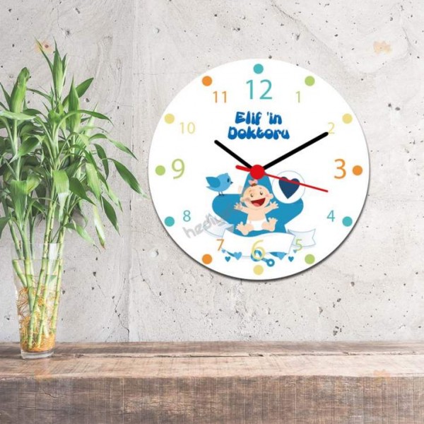 Bebek Mavi Tasarım Duvar Saati