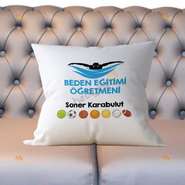 Beden Eğitimi Öğretmenine Hediye Yüzme Tasarım Yastık