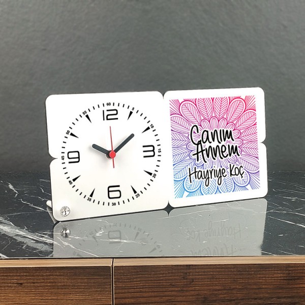 Canım Annem Ahşap Masa Saati 003