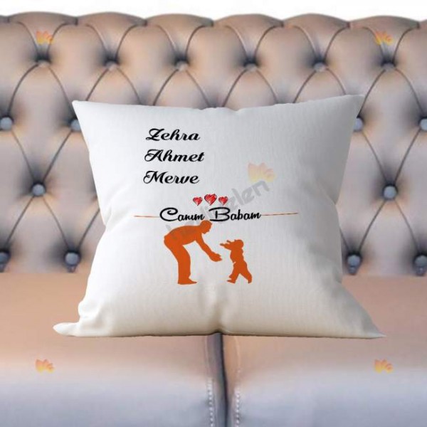 Canım Babam Turuncu Tasarım Yastık