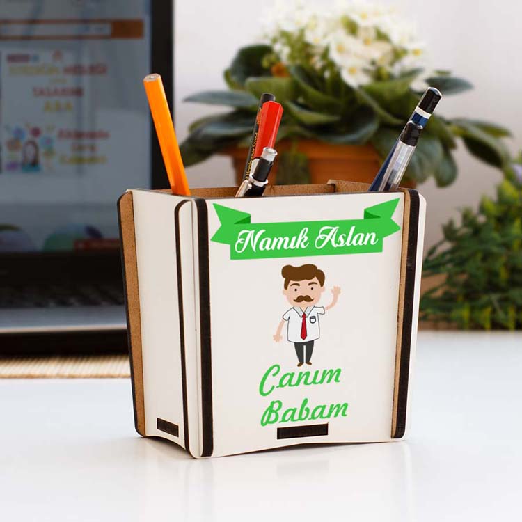 Canım Babam Yeşil Tasarım Kalemlik Canım Babam Yeşil Tasarım Kalemlik