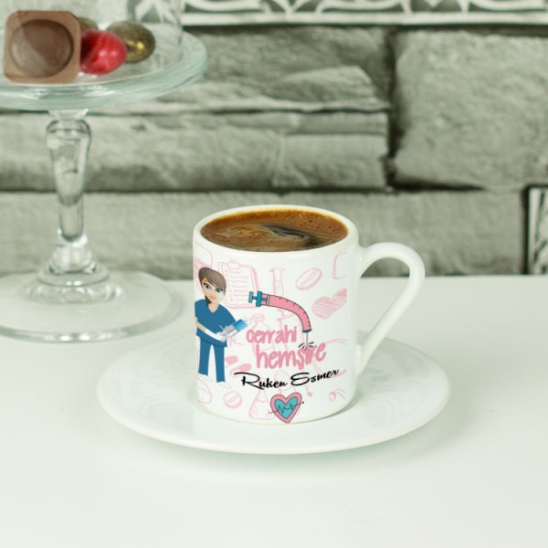 Cerrahi Hemşire Şırınga Tasarım Kahve Fincanı