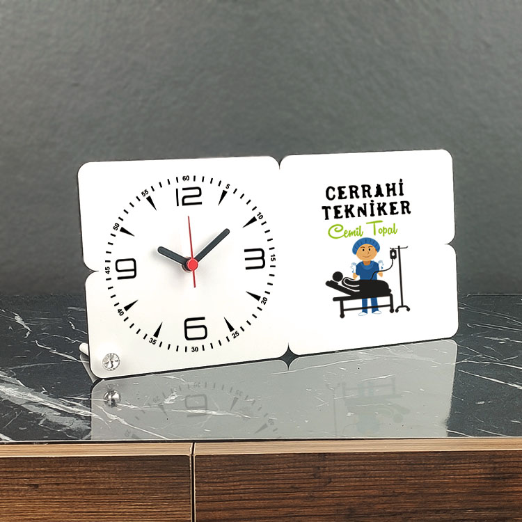 Cerrahi Tekniker Ahşap Masa Saati Cerrahi Tekniker Ahşap Masa Saati