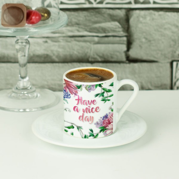 Çiçek Tasarım Kahve Fincanı