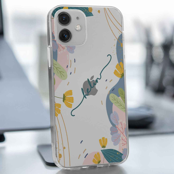 Çiçekli İsimli Telefon Kılıfı (Sadece iPhone Modelleri)