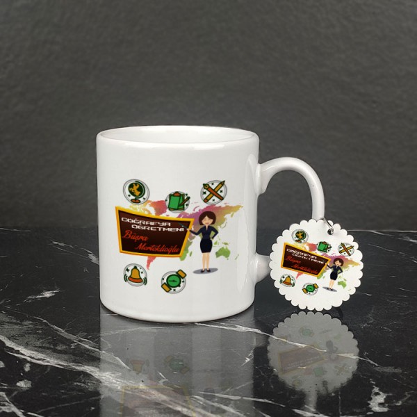 Coğrafya Öğretmeni Kupa Bardak ve Anahtarlık Set