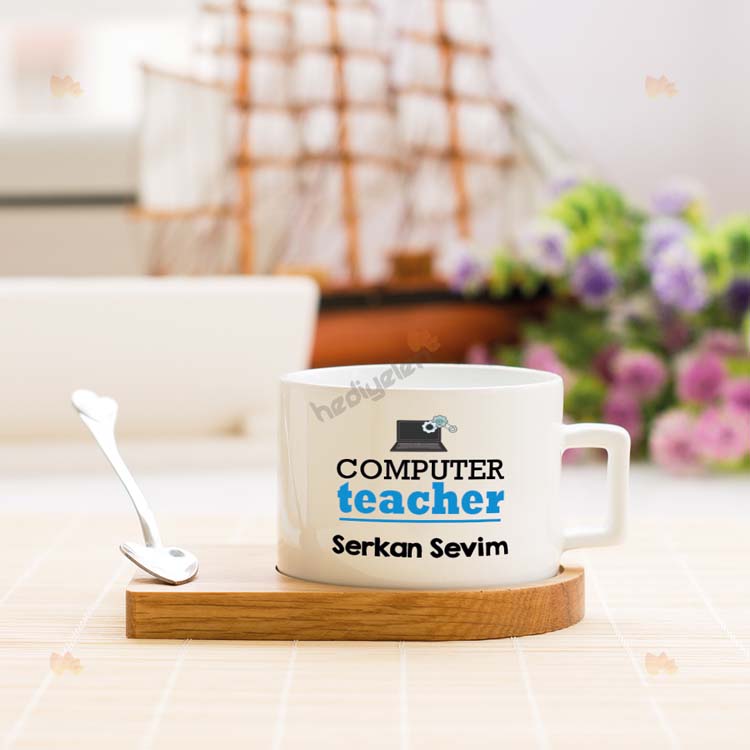 Computer Teacher Stantlı Fincan