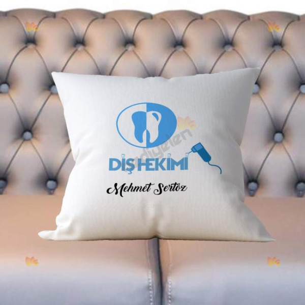 Diş Hekimi Mavi Tasarım Yastık