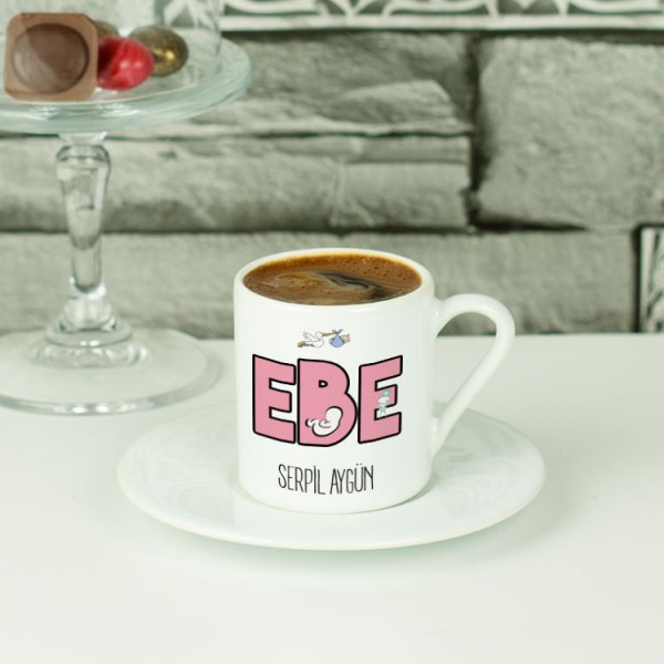 Ebe Pembe Tasarım Kahve Fincanı